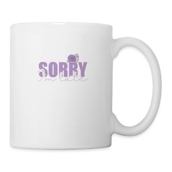 Sorry I'm late snail animal - Mug - white - Right