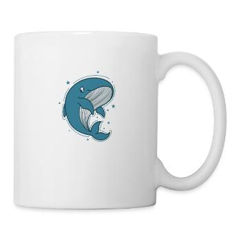 Blauwal im Ozean - Tasse - Weiß - Rechts