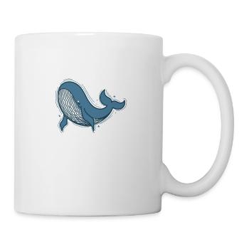 Rorqual bleu dans l’eau de mer - Mug blanc - blanc - Droite