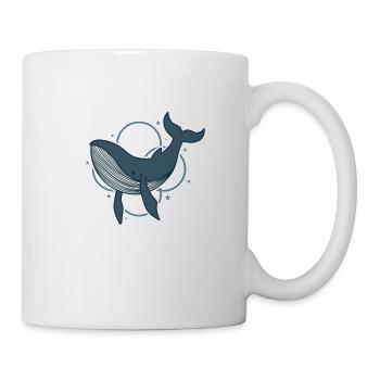 cute blue whale ocean water - Mug - white - Right