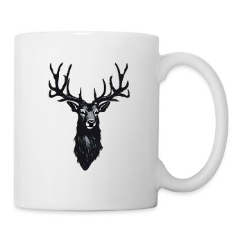 Hirsch / Bock / Tier / Wild / Wald / Wildnis - Tasse - Weiß - Rechts