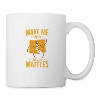 Wake me when there's Waffles delicious pastry - Mug - white - Right