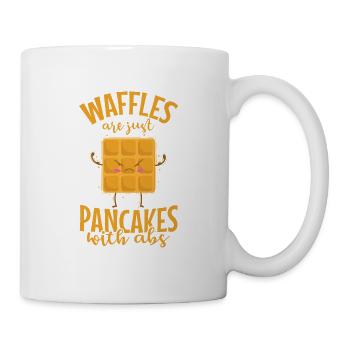 Waffles are just Pancakes Teig Gebäck - Tasse - Weiß - Rechts
