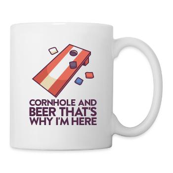 Jeu de Cornhole Tenue de trou de maïs avec Cornhole - Mug blanc - blanc - Droite