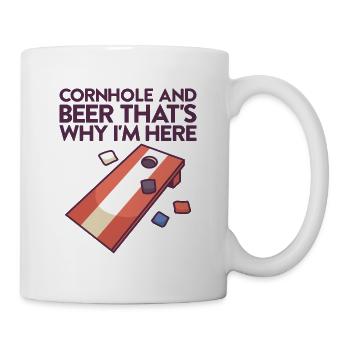 Jeu de Cornhole Tenue de trou de maïs avec Cornhole - Mug blanc - blanc - Droite