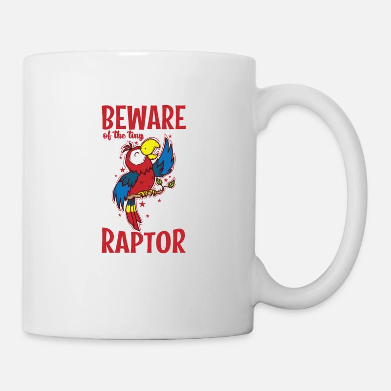 Méfiez-vous du minuscule oiseau animal perroquet rapace - Mug blanc - blanc