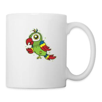 Perroquet debout sur un oiseau - Mug blanc - blanc - Droite
