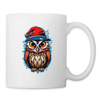 Cute Owl with Santa Hat Kawaii Gift - Mug - white - Right