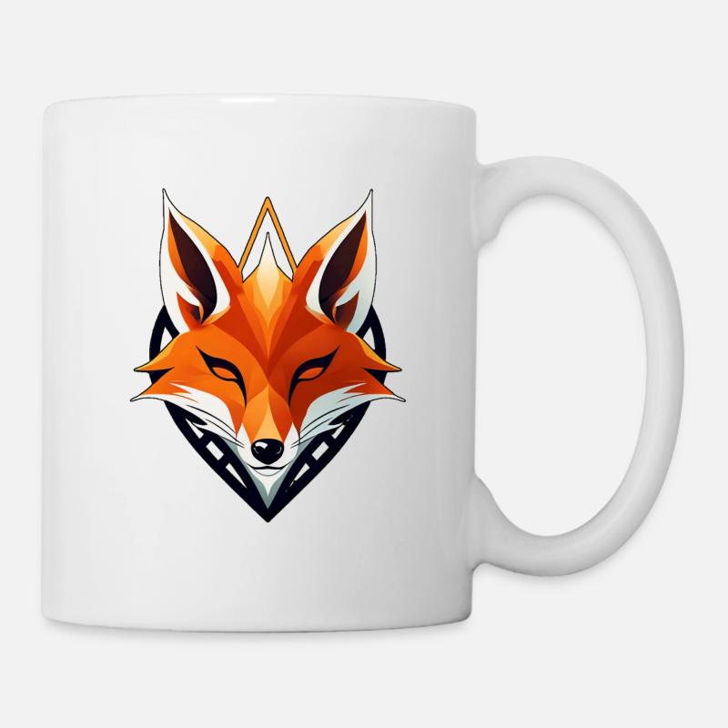 Fuchs-Logo, Fuchskopf - Tasse - Weiß