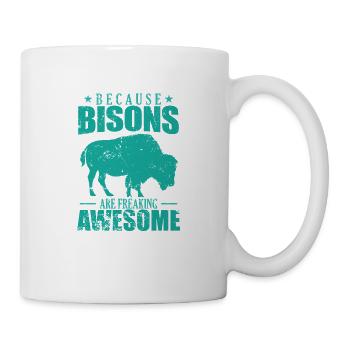 Parce que les bisons sont des animaux vraiment géniaux - Mug blanc - blanc - Droite