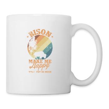 Bison make my happy environmental animal - Mug - white - Right