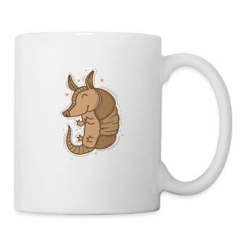 Armadillo is happy desert mammal - Mug - white - Right