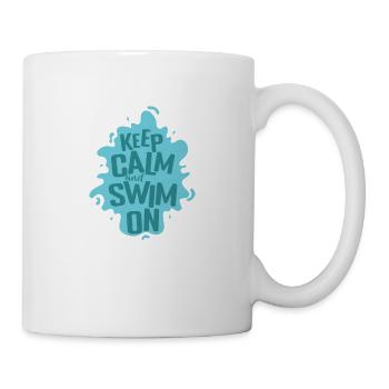 Restez calme et nagez pendant l'entraînement sportif - Mug blanc - blanc - Droite
