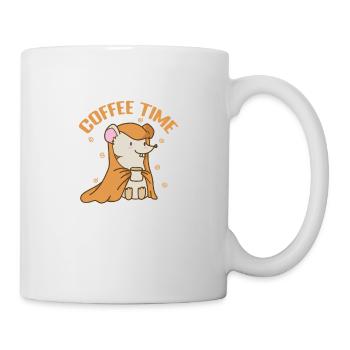 L’heure du café, Souris, Nature, Mammifère, Animal De Compagnie - Mug blanc - blanc - Droite