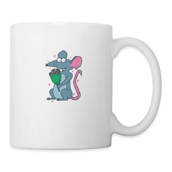 Rat with Flowers Nature Rodent - Mug - white - Right