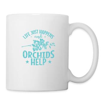 La vie arrive et les orchidées aident à planter - Mug blanc - blanc - Droite