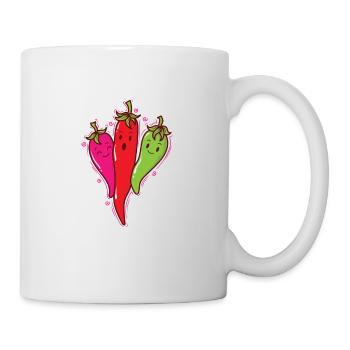 Chilischoten Schärfe Gewürz Scoville - Tasse - Weiß - Rechts