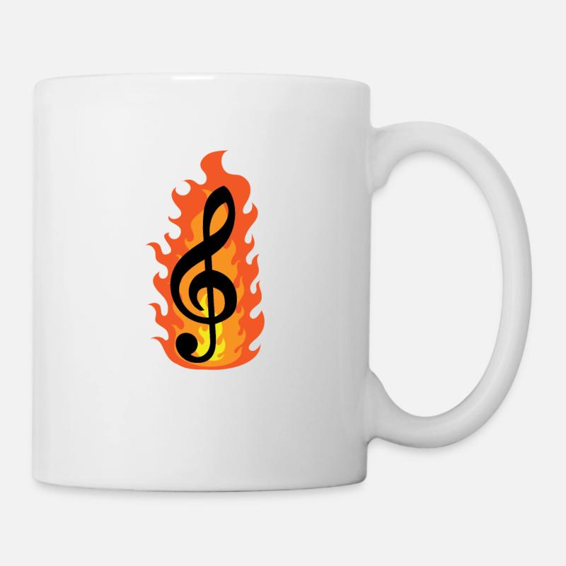 Clé brûlante de musique note de musique - Mug blanc - blanc