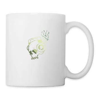 Tête avec casque Musique - Mug blanc - blanc - Droite