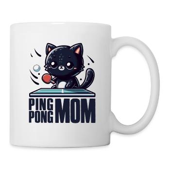 Table Tennis Katze Pingpong Black Cat Mom Outfit - Mug blanc - blanc - Droite