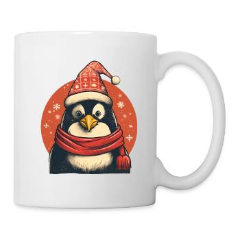 Pingouin d’hiver mignon et câlin avec chapeau - Mug blanc - blanc - Droite