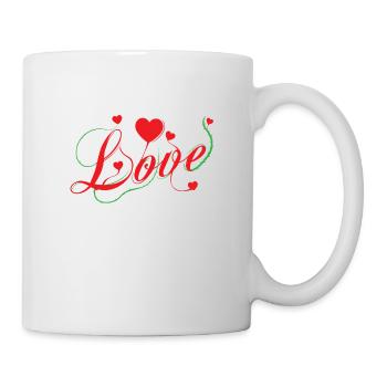 Love Schriftzug mit Dornenstrang - Tasse - Weiß - Rechts