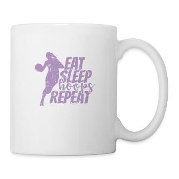 Manger Sommeil cerceaux Répéter Basketball Femmes - Mug blanc - blanc - Droite