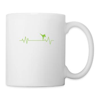 Taekwondo Heartbeat Line Martial Arts - Mug - white - Right