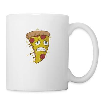 Pizza, salami and cheese is afraid - Mug - white - Right