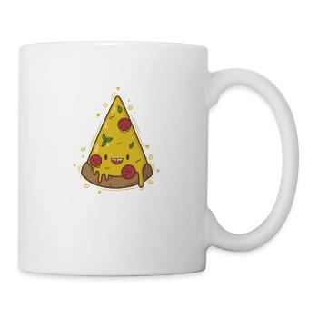 delicious pizza with salami - Mug - white - Right