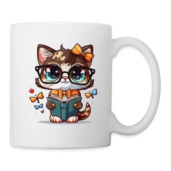 Le chat rat de bibliothèque - Mug blanc - blanc - Droite