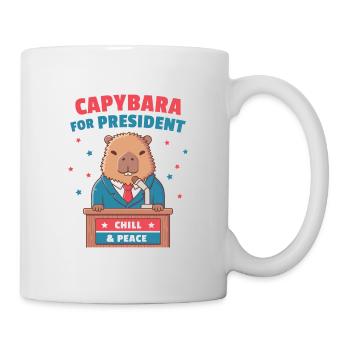 Funny Capybara For President Chill And Peace - Mug - white - Right