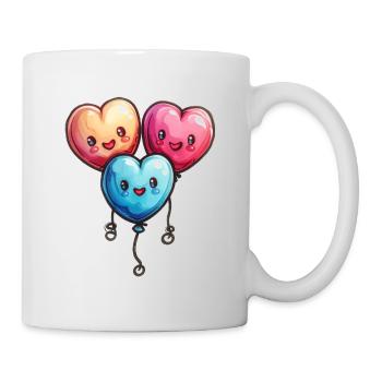 Ballon Herzen auch für Kinder und Geburtstage - Tasse - Weiß - Rechts