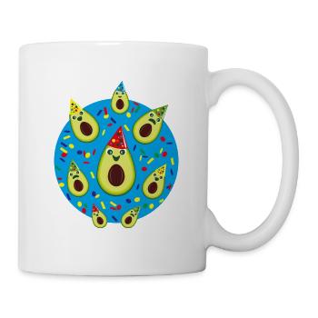Karneval Avocados mit viel Konfetti. - Tasse - Weiß - Rechts