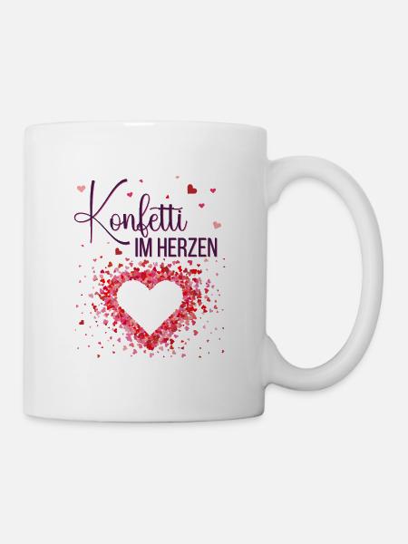 Konfetti im Herzen Fasching Konfetti Kostüm Damen - Tasse - Weiß