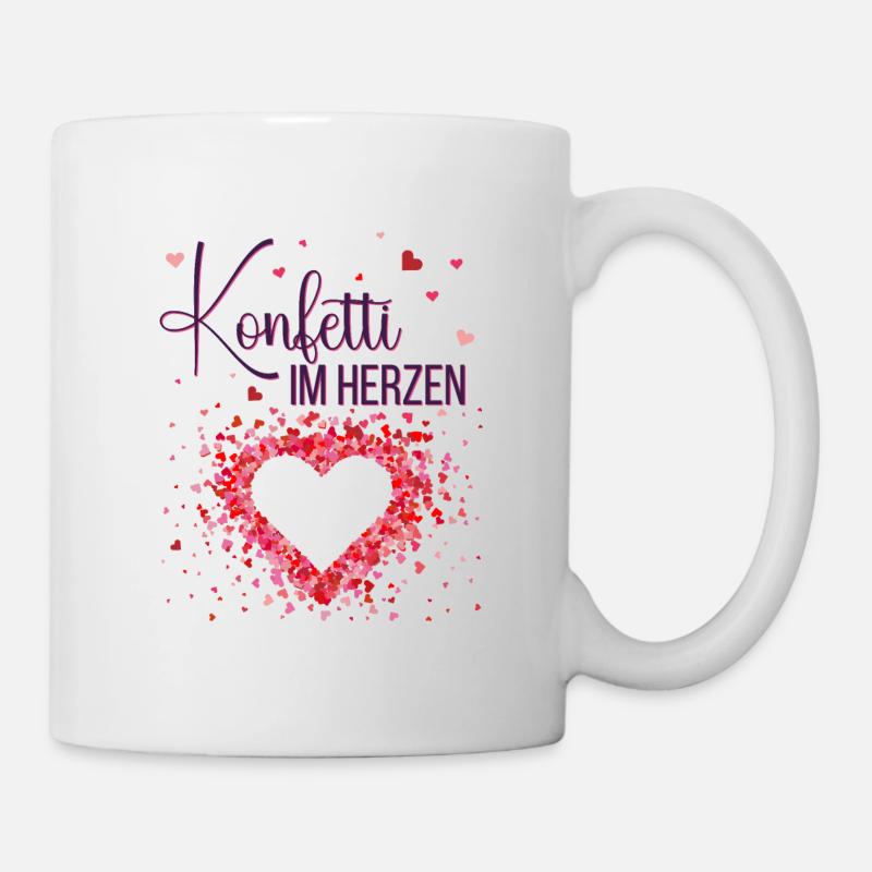 Konfetti im Herzen Fasching Konfetti Kostüm Damen - Tasse - Weiß