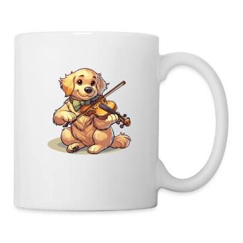 Golden Retriever Plays The Violin - Mug - white - Right