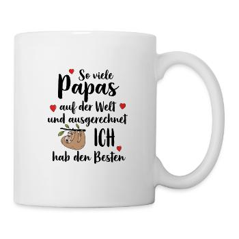 Tant de papas que j’ai le meilleur, le meilleur, le meilleur papa - Mug blanc - blanc - Droite