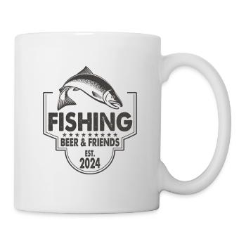 Fishing Beer & Friends Angeln Fischen Spruch - Tasse - Weiß - Rechts