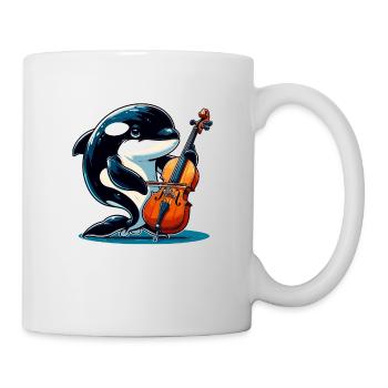 Orca spielt Cello - Tasse - Weiß - Rechts