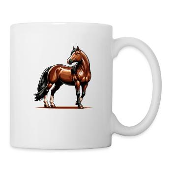 Design de Quarter Horse marron - Mug blanc - blanc - Droite
