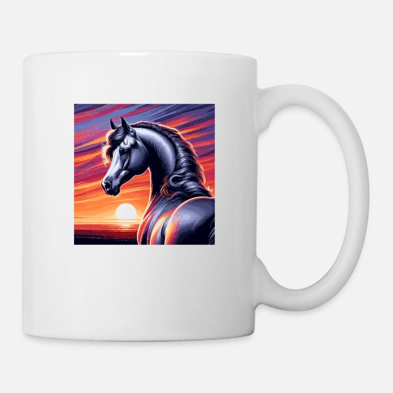 Arabian Horse Drawing - Mug - white