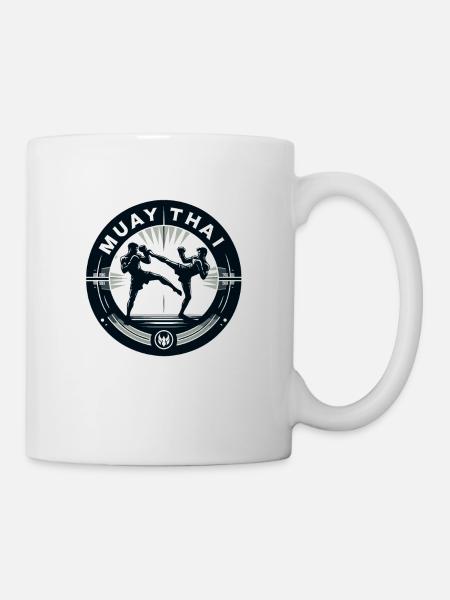 Muay Thai Illustration - Tasse - Weiß