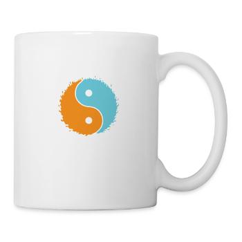 Orange Blue Yin and Yang Symbol - Mug - white - Right