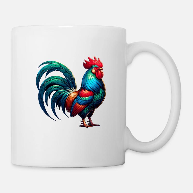 Schönes Hahn-Bild - Tasse - Weiß