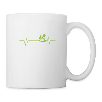 Herzschlaglinie mein Herz schlägt für Camping - Tasse - Weiß - Rechts