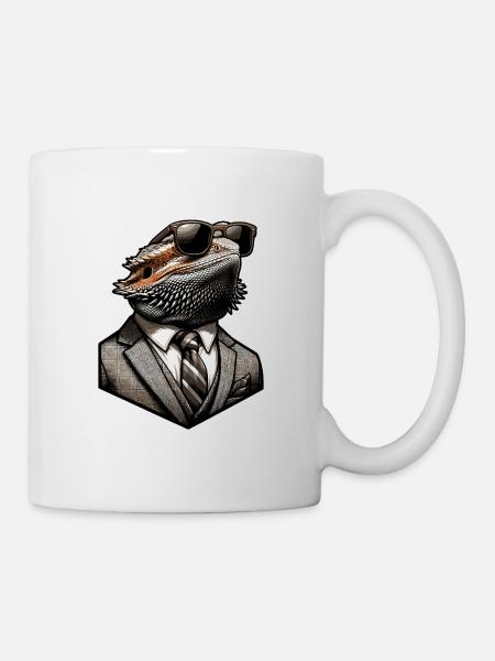 Bartagamen-Eidechse - Tasse - Weiß