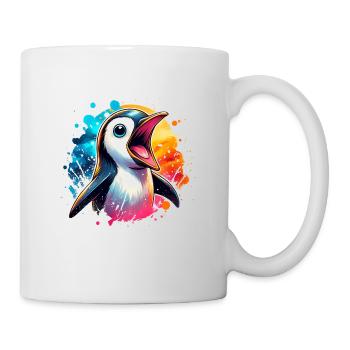 Schreiende Pinguine Pinguinfamilie niedlich - Tasse - Weiß - Rechts