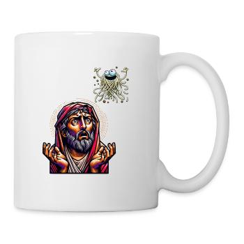 Drôle athée Noël volant Spaghetti Monster - Mug blanc - blanc - Droite