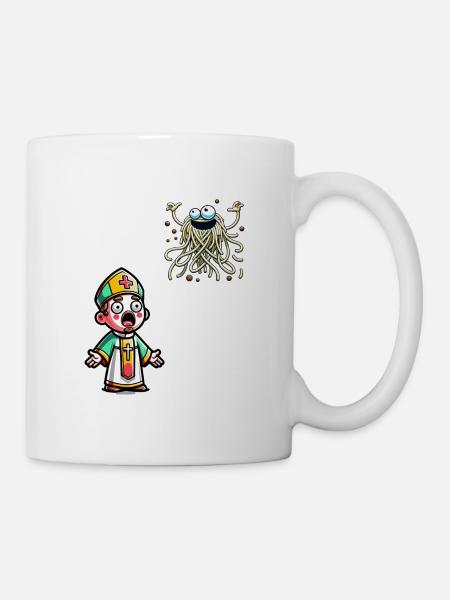 Drôle athée Noël volant Spaghetti Monster - Mug blanc - blanc